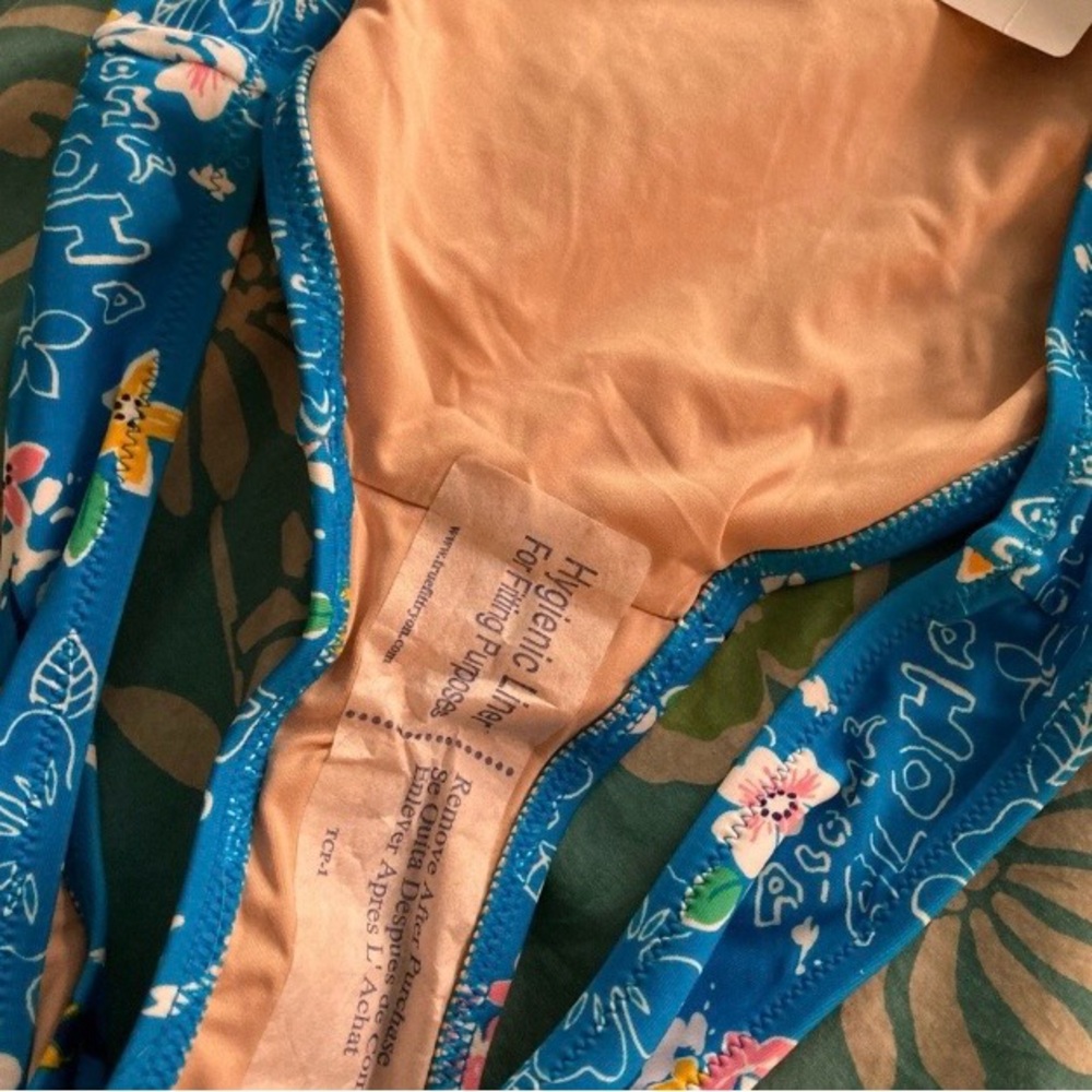 NWT J. Crew Cerulean Blue Floral Bikini Bottoms with Tropical Print - Picture 2 of 4